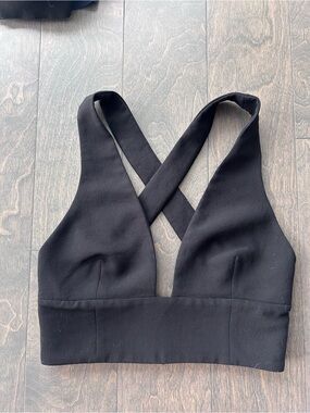 Wilfred Black Cross-Back Bralette Top